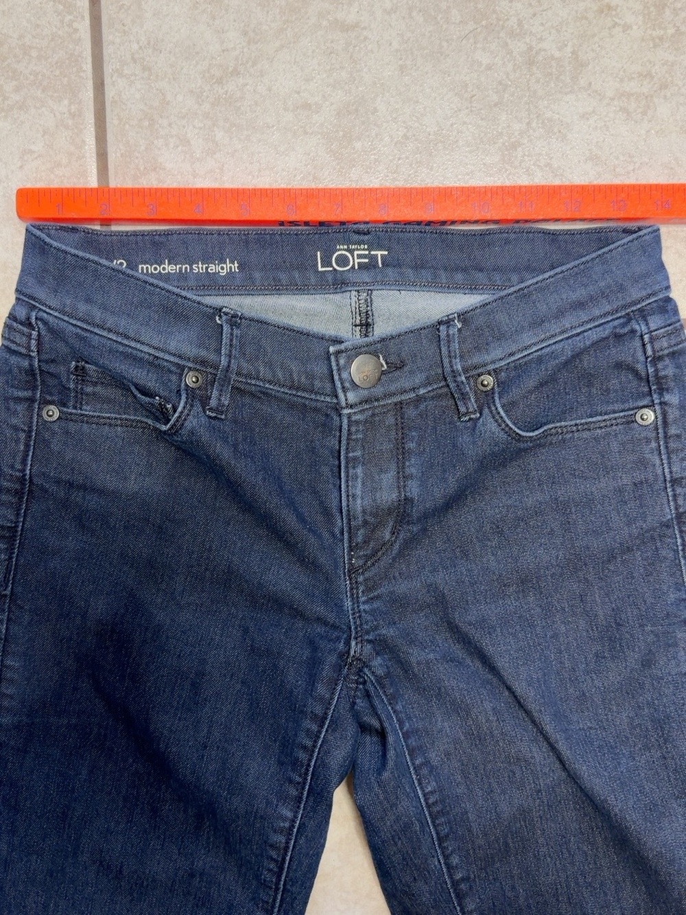 LOFT Modern Straight Dark Wash Jeans Size 26/2 - Picture 4 of 6